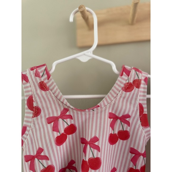 3T. Handmade cherry/bow swimsuit - Picture 4 of 5